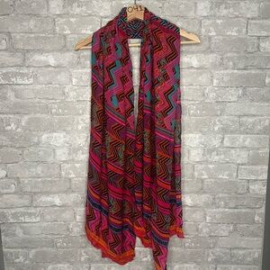 Stella & Dot Colorful Geometric Pattern Scarf *Used